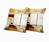 SAIAOS Taie d'oreiller,Lot de 2 Livre Ouvert dessiné à la Main sur l'étagère à l'intérieur de la Salle d'étude Housse De Coussin carré pour Lit Voiture De La Maison Canapé 45x45cm