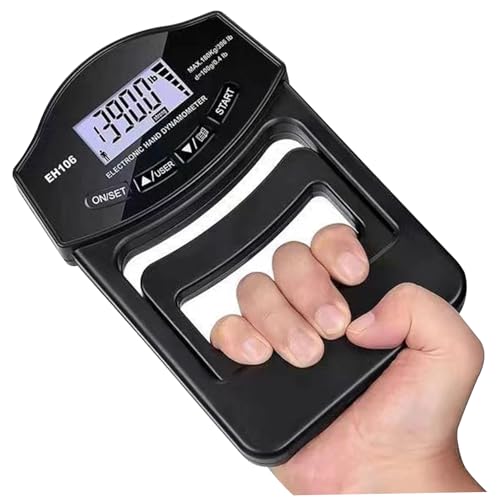 Probador de fuerza de agarre, dinamómetro de agarre manual digital LCD de 180 kg/396 lb, medidor de fuerza de agarre ajustable Dinamómetro de agarre manual Entrenador de fuerza de agarre Probador de a