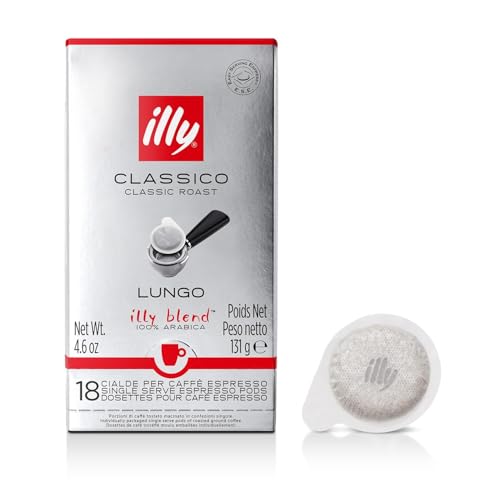 illy E.S.E. Coffee - Single-Serve Coffee Capsules & Pods - Classico Lungo Medium Roast - Notes Of...