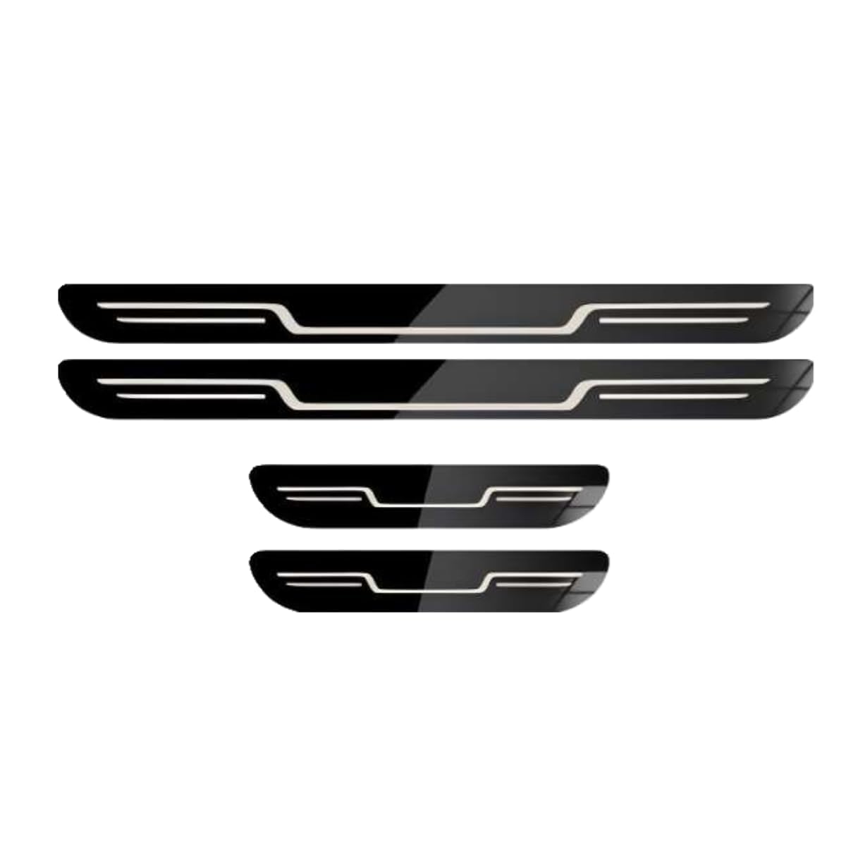 LSFDXDP 4Pcs Car Door Sill Protector Strips Compatible for HAVAL Divine Beast 2021-2024, Kick Plates Welcome Pedal, Auto Decoration Accessory,normal-B/Black Titanium Mirror