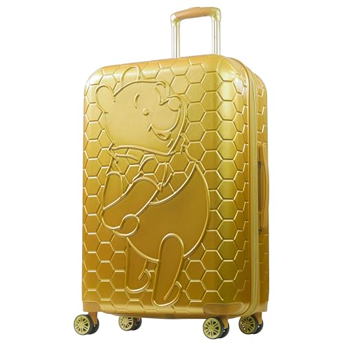 Disney Winnie the Pooh 30 Inch Luggage Hardshell Suitcases for Travel 360 Degree Spinner Wheels Gold