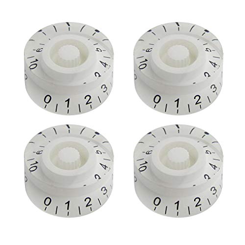 FLEOR 4PCS Guitar Knobs Speed Control Knobs For LP & SG Style Electric Guitar Parts, White