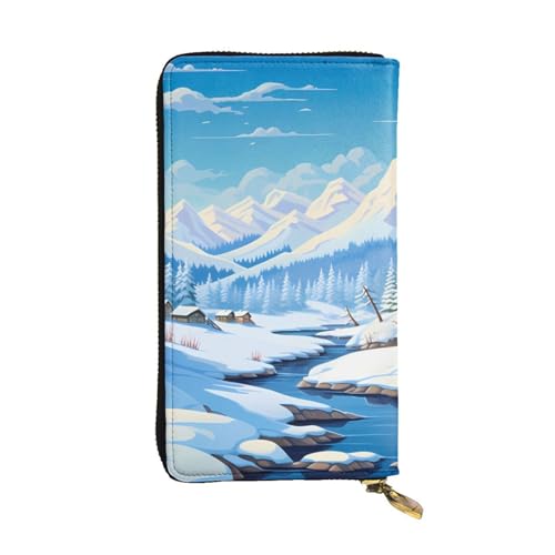 Portefeuille long en cuir motif hiver à offrir comme cadeau tendance pour fille
