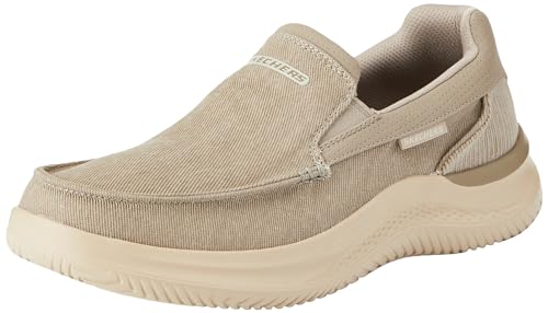 Skechers Hasting Fielden  Zapatos sin Cordones para Hombre, Taupe Canvas, 44 EU