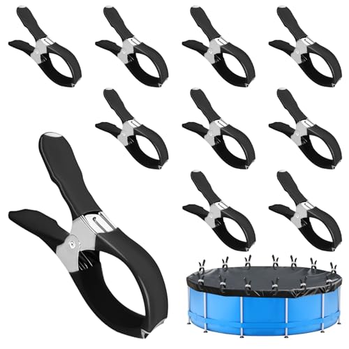 10 PCS Klammern Metall für Poolabdeckung Poolklammern für Oberirdische Pools Pool Zubehör Befestigungsklammern mit Schutzfolie Klemmzwingen mit Starker Spannkraft zum Leimen Fotografie Abdeckplane (B)