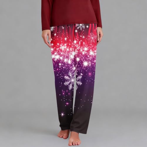 Christmas Pajama Pants Women Long Elastic Waist Xmas Pattern Bottom - image 2