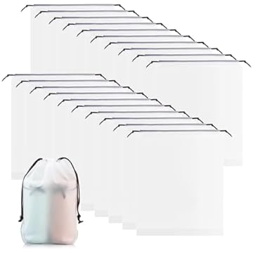 Littlegaofeithing 20 Pcs Sacchetti Per Scarpe, Porta Scarpe da Viaggio, Impermeabile Antipolvere Portascarpe da Viaggio Multifunzionale a Coulisse, Accessori da Viaggio.
