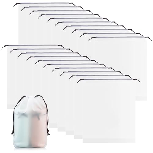 Littlegaofeithing Bolsa para Zapatos de Viaje de 20 Piezas, Bolsa Impermeable para Guardar Zapatos, Bolsa con cordón a Prueba de Polvo para Zapatos, para Guardar en casa de Viaje