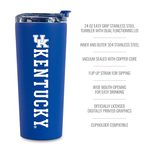 Image of Rico Industries NCAA Kentucky Wildcats Standard 24oz Stainless Steel Tumbler with Lid and Dual Functioning Lid
