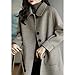 Maiyifu-GJ Womens Wool Blend Coat Single Breasted Long Trench Coat Elegant Overcoat Long Sleeve Outerwear with Pockets (Grey,X-Large)