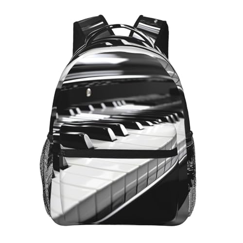 Sac à dos pc portable léger imprimé piano pour voyage d'affaires et travail de bureau