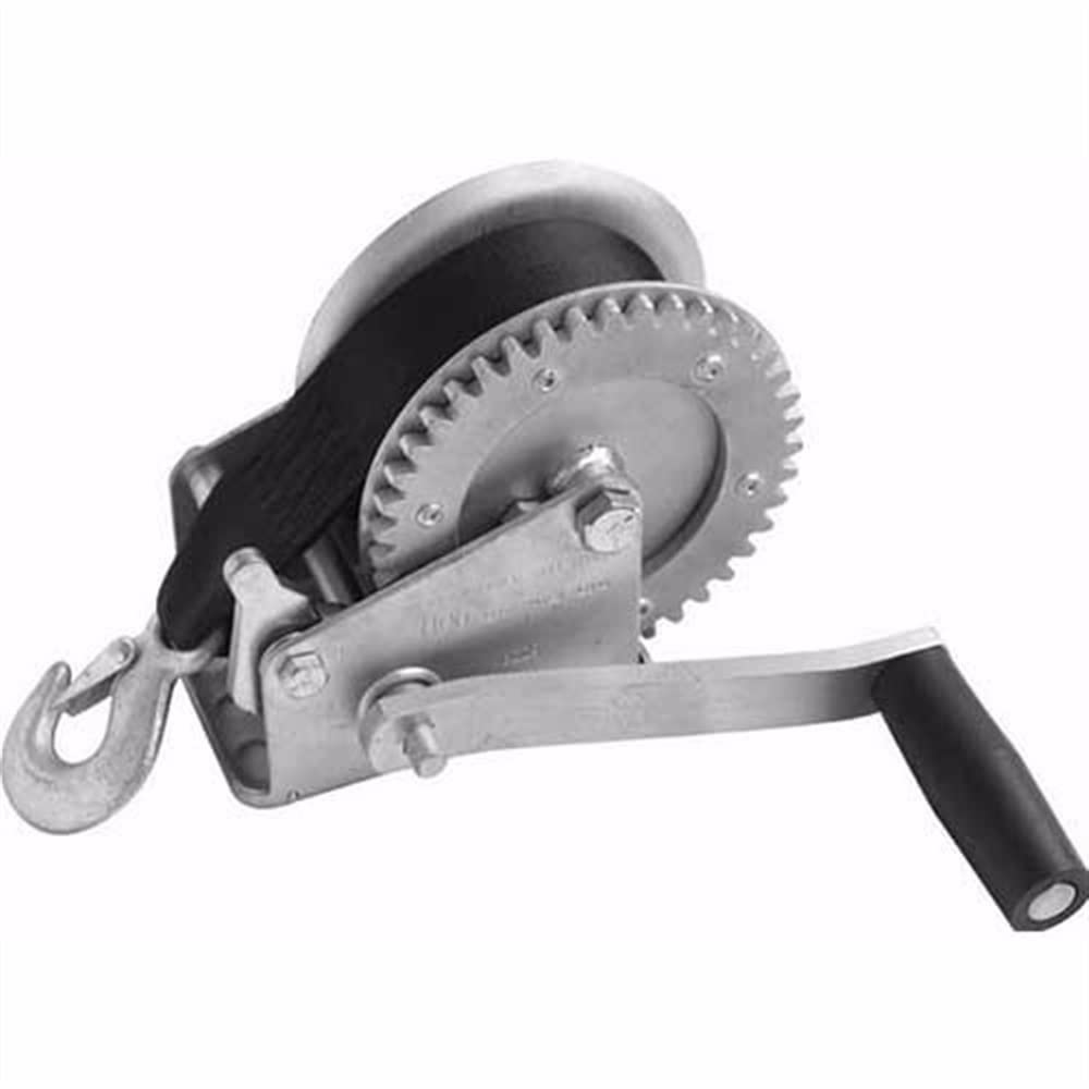 FEDONAFEDONA 800lbsx4-6M Boat Truck Auto Portable Hand Manual Winch With Webbing Sling, Hand Tool Lifting Sling Marine Manual Winch Marine Plastic Pallet (Color : 800LBx6M, Size : 800Pounds)