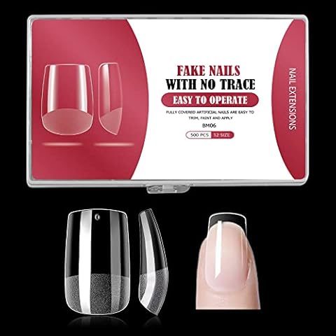 500 Stück Quadratische mittlere Nagelspitzen Cover