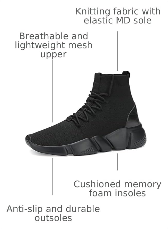 Image of Casbeam Men's Running Knit Comfortable Lightweight Breathable Casual Sports Shoes Fashion Sneakers Slip-On Walking Shoes