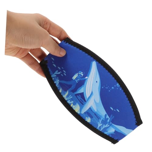 Funda para correa de máscara de buceo antitirones de pelo en tejido azul 7