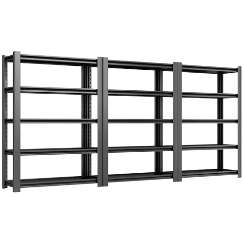 Image of 2750 LBS Heavy Duty Garage Shelving, 36 inch W x 16 inch D x 72 inch H Metal Storage Shelves, Adjustable Boltless Steel Storage Rack for Garage, Basement, Warehouse, Pantry 3PACK