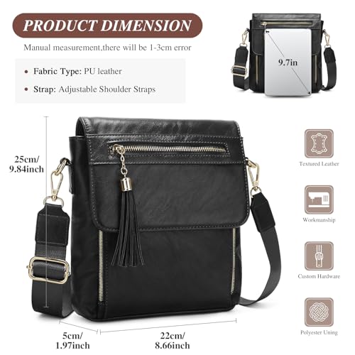 Image of UBAYMAX Leather Crossbody Purses for Women, Trendy Vegan Crossbody Bags Hobo Purses Bag Shoulder With Adjustable Guitar Strap