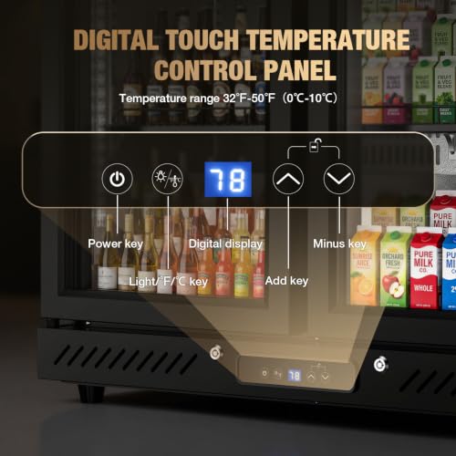 Image of Electactic 6.5 Cu.Ft Wine & Beverage Refrigerator, Double Glass Door Beverage Cooler, Built-in & Freestanding Drink Fridge with LED Light, for Bar, Kitchen, Office