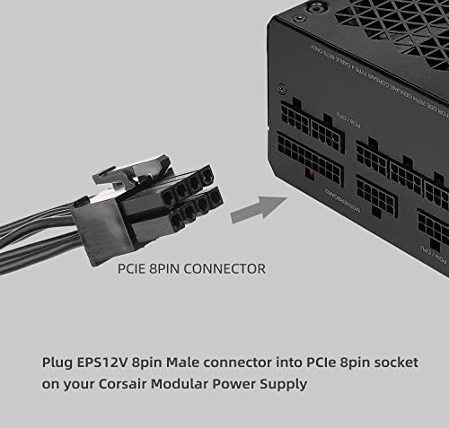 ATX GPU 8 pin maschio a doppio PCIe 8pin (6+2) maschio adattatore di alimentazione solo per Corsair Modular Power Supply 25 "+9" (63 cm+23 cm) - Alimentatore - Immagine 4