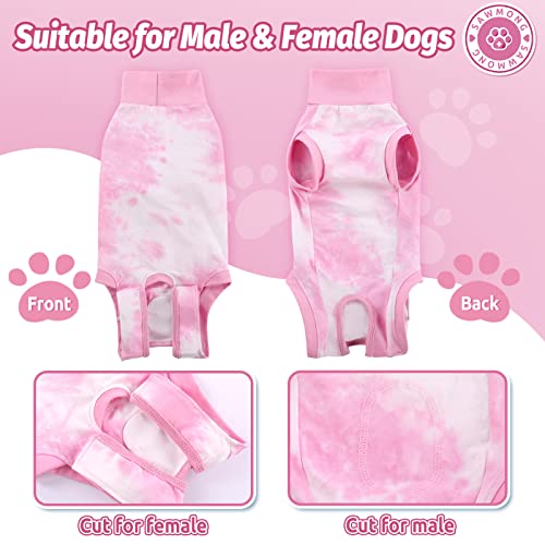 Image of SAWMONG Dog Surgery Recovery Suit, Tie Dye Pet Surgical Suit for Female & Male, Cone E-Collar Alternatives After Spay for Abdominal Wounds, Anti-Licking Neuter Dog Onesie for Small Medium Large Dogs