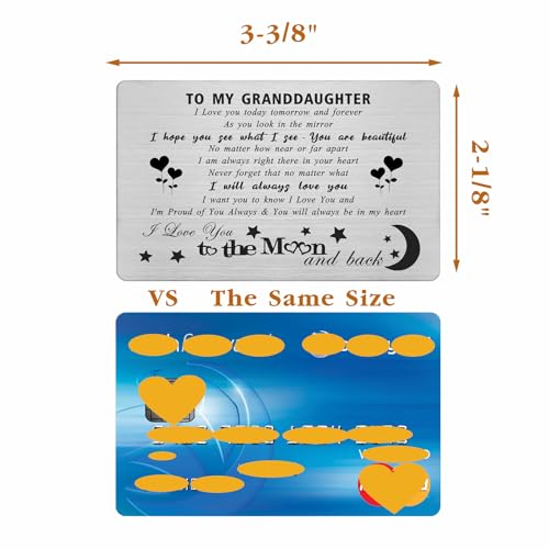 Granddaughter Gifts from Grandma - I Love You To The Moon And Back - Proud Granddaughter Wallet Card from Grandparents, I Love My Granddaughter Gifts2