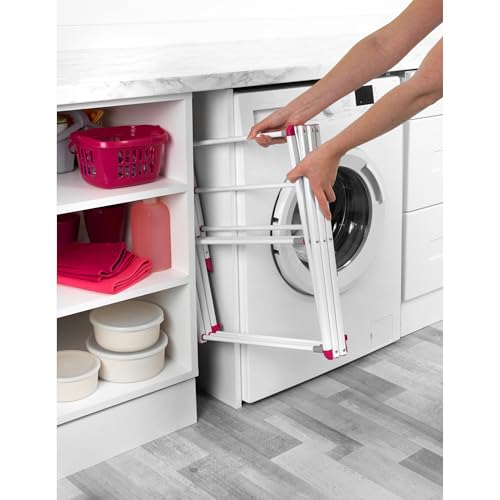 Kleeneze KL078834EU7 Extendable Clothes Airer - 3 Tier Folding Drying Rack, Standing Laundry Dryer with 7M Drying Space, Collapsible for Easy Storage, Tall Indoor/Outdoor Airer, Portable Clothes Horse - Image 5