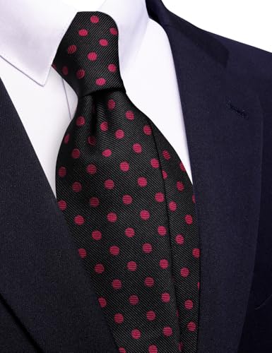 Image of Barry.Wang Silk Ties for Men Fun Necktie and Tie Clip Set for Wedding Party Business Formal Extra Long