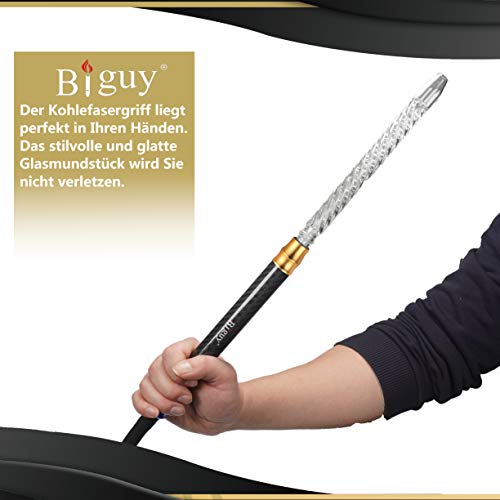Biguy® Premium Shisha GlasMundstück - 48cm Lang | Carbon Mit Mundstück Glas Mit Gewinde Design & Gut Verarbeitet Carbon… – Bild 7