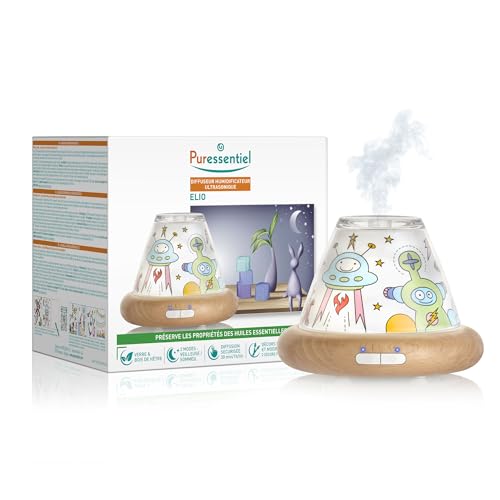 Puressentiel – Diffuseur humidificateur ultrasonique – ELIO – modes veilleuse et sommeil pour les enfants – décors personnalisables