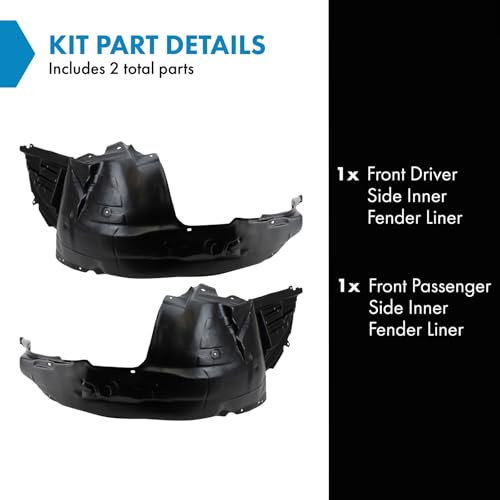 Image of TRQ Front Inner Fender Liner Set Compatible with 2011-2014 Subaru Impreza SU1248123 SU1249123