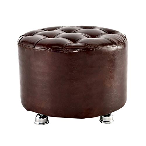 Pouf repose-pieds marron CHEWYNP, tabouret de maquillage rembourré pour salon