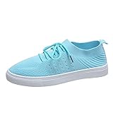 Genérico Zapatos Mujer Casual Invierno Transpirables para Mujer a la Zapatillas Rojo Mujer (Blue, 39)