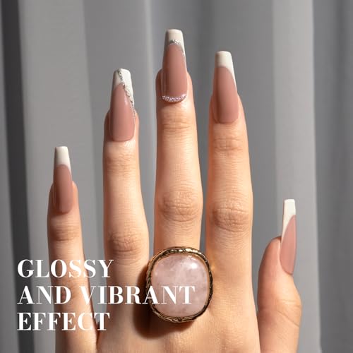 Image of MelodySusie Milky White Gel Nail Polish,0.5fl oz Nails Soak Off UV LED Shell White Gel Polish Gift for Women Nail Art Manicure Salon DIY Nail Design Decoration at Home-1683