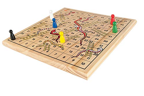 Preisvergleich Produktbild Wooden Snakes and Ladders Game by Gamez Galore