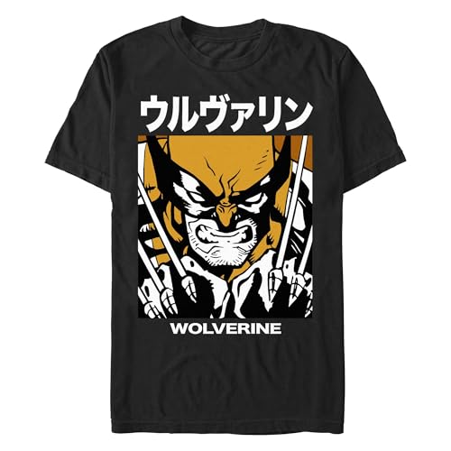 T-shirt Wolverine Kanji Block pour homme en coton noir confortable