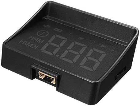 SHEROX 3.5" Car HUD Head Up Display with OBD2/EUOBD Interface Plug & Play Vehicle Speed KM/h MPH, OverSpeed Warning, Water Temperature, Battery Voltage, Mileage Measurement