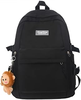 NUTOT Mochila feminina à prova d'água para esportes ao ar livre e lazer para laptop (Preto)