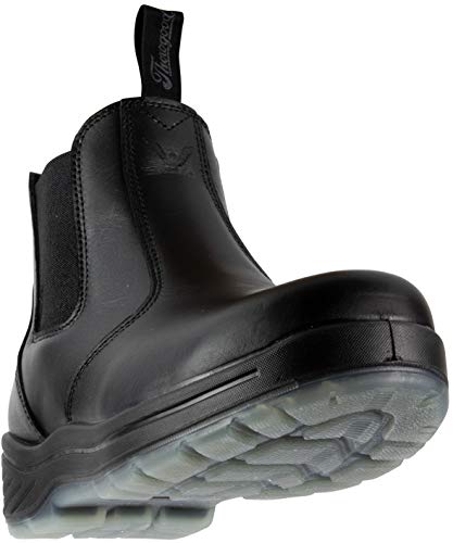 Thorogood 6” Slip On Safety Toe Station Boots for Men and Women - Leather with Quick Release, Slip-Resistant Outsole, and Translucent Non-Marking Bottom; EH Rated4