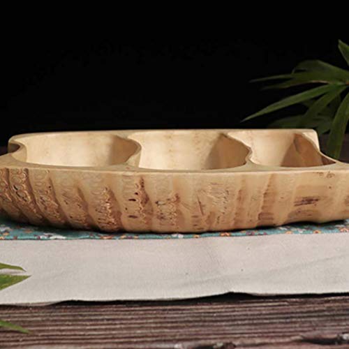 HEMOTON Bandeja de madeira para servir com compartimento, recipiente para doces e porcas, bandeja pa