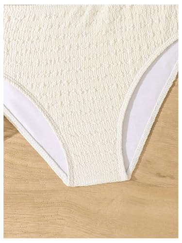 OYOANGLE Girl's 3 Piece Bikini Set Ruffle Trim Cami Top and Briefs Swimsuit with Mesh Cover Up Skirt4