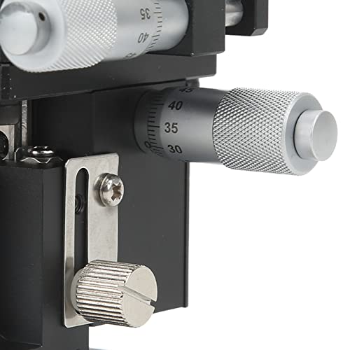 Manual Linear Stage High Accuracy Adjustable Sliding Table for Optical Instrument, Aluminum Alloy Black Anodized XZ Axes, Micrometer Trimming