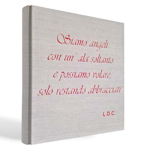 Album fotografico in tela di lino con frase dedica incisa e personalizzabile regalo originale wedding, san valentino, nascita, battesimo, compleanno, nozze, matrimonio, anniversario, laurea