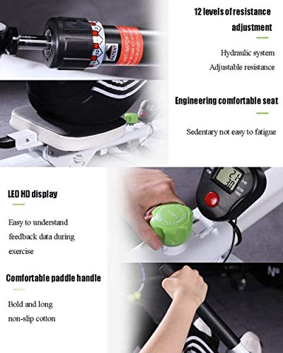 Image of Rowing Machine Hydraulic Rower Trainer with Adjustable Resistance Advanced Driving Belt System Cardio Workout