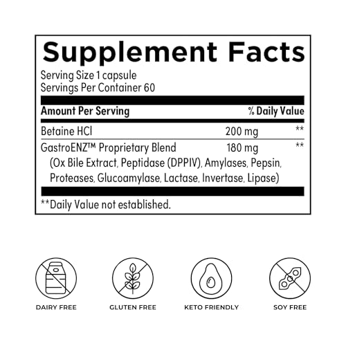 Reignite Wellness by JJ Virgin | Protein First Enzymes | Betaine HCI with Pepsin & Enzyme Supplement | Support for Gut Health, Digestion, Occasional Bloating & Gas | 60 Capsules - Image 3