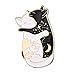Null Karat Brosche Anstecker Anstecknadl Pin Gothik Schmuse-Katzen Yin Yang