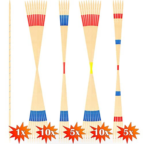 XXL Mikado Spiel Holz Riesenmikado 31 Holzstäbe 90 cm Outdoor Gartenmikado Kinder Erwachsene