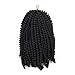3 Packs Natural Nubian Twist Braiding Hair Ombre Color Fluffy Crochet Braids Spring Twist Synthrtic Hair Extensions 8 Inch (#1)