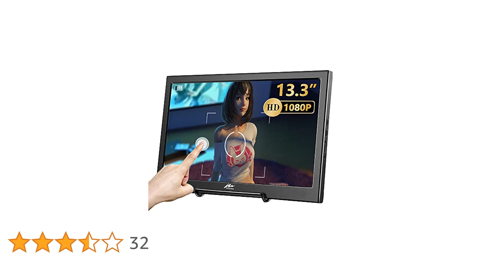 ポータブルテレビ　13.3V型 サブモニターとしても使える「OVER TIME® 13.3インチ録画機能