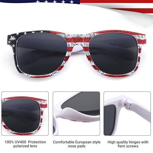 FEISEDY American Flag Sunglasses,4th of July Decorations Patriotic Party Favors Memorial Day USA Sunglasses B01944