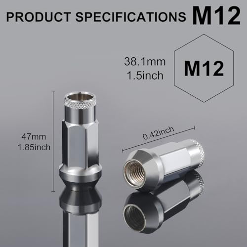 Tuercas M12 x 1.5 de extremo abierto SINGARO para llantas de aluminio en color plata 2